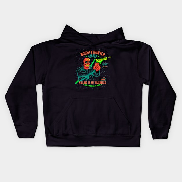 Tokebi's Skull Bounty Hunter Kids Hoodie by Yamabushi's Kawaii Store